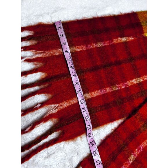 Frye & Co. Oversized Plaid Blanket Scarf Rustic Clay 50% Recycled Polyester - Picture 5 of 8